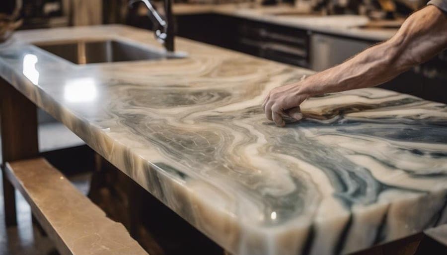 Marble worktop finish